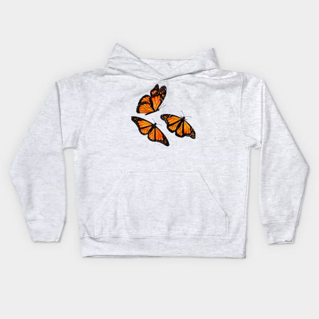 Monarch Butterflies Kids Hoodie by Abby Venture